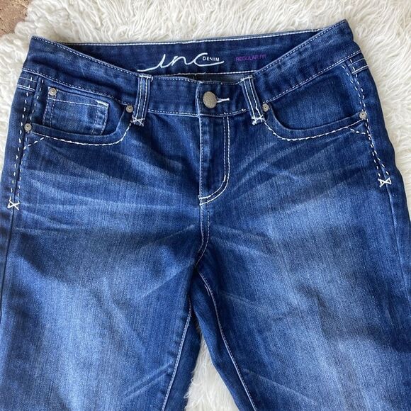 INC Denim Thick Stitch Bermuda Shorts Size 6 - Picture 3 of 12